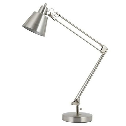 60 W Udbina Desk Lamp With Adjustable Arms, Brushed Steel Finish