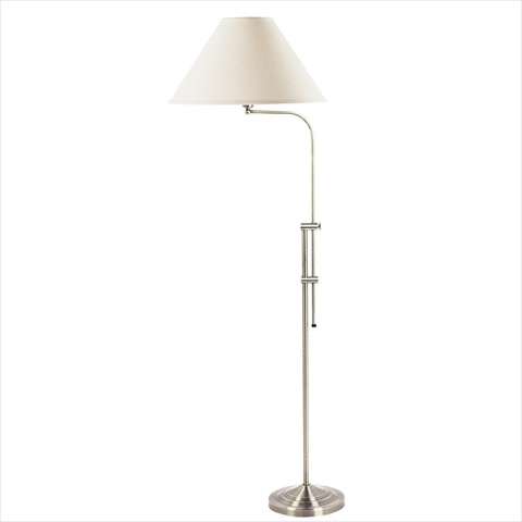 Bo-216-bs 150 W 3 Way Floor Lamp With Adjustable Pole, Brushed Steel Finish