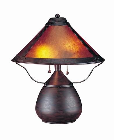 40 W X 2 Mica Table Lamp, Rust, Stye 1 Base