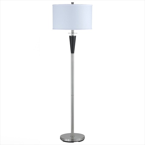 100 W Floor Lamp With On Off Push Through Switch, Brushed Steel Finish
