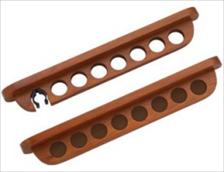 Wall Rack - 7 Cue With Clip For Bridge Honey