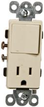 81990 Commercial Grade Decorator Single Pole Switch - Receptacle Rocker Switch Ivory