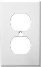 Stainless Steel Metal Wall Plates 1 Gang Duplex Receptacle White