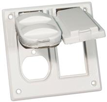 37222 Two Gang Weatherproof Covers - 1gfci And 1duplex Receptacle White