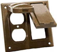 37224 Two Gang Weatherproof Covers - 1gfci And 1duplex Receptacle Bronze