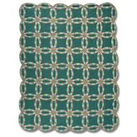 Qqgdwr Green Double Wedding Ring, Quilt Queen 85 X 95 In.