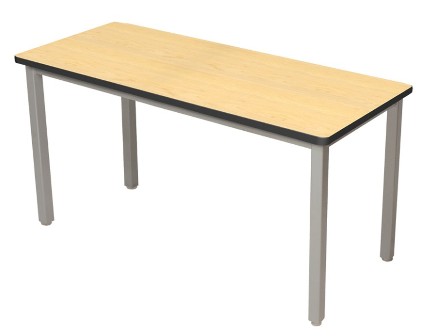 36 In. X 9 6 In. Fully Welded Lobo Table, Black Frame And Adjustable Legs, 1.7 5 In. Maple Top
