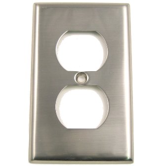 Satin Nickel Single Receptacle Switch Plate