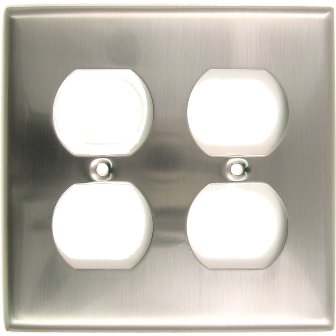 Satin Nickel Double Receptacle Switch Plate