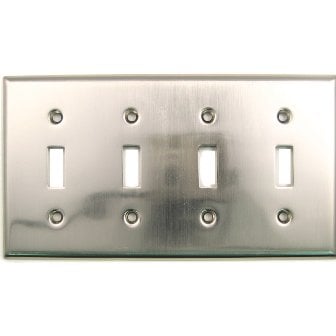 Satin Nickel Quad Switch Plate