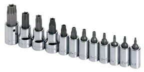 Sk Hand Tool 19768 12 Pc.0.25 In. And 0.38 In. Drive Tamper-proof Torx Bit Socket Set