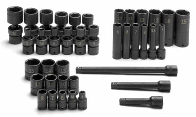 Sk Hand Tool 31036 0.25 In. Drive Metric High Visibility Impact Socket Superset, 39 Pc.