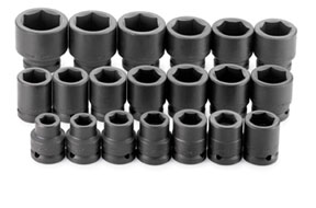 Sk Hand Tool 84419 20 Piece 0.75 In. Drive 6 Point Standard Metric Impact Socket Set