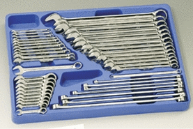 81919 44pc. Long Pattern Combination Non-ratcheting Wrench Set, Sae - Metric