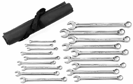 81920 18 Pc. Long Pattern Combination Non-ratcheting Wrench Set, Metric