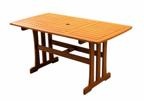 Royal Tahiti Outdoor Wood Rectangular Dining Table