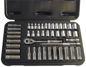 Atd Tools Atd-1200 Sae, Metric 0.25 In. Drive Socket Set, 44 Pc