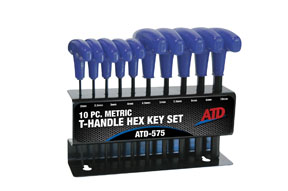 Atd Tools Atd-575 T-handle Hex Key Set, Metric, 10pc