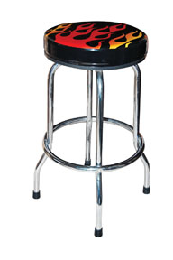81056 Shop Stool With Flame Design