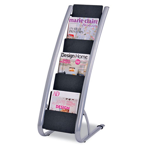 Ddexpo6 Black Literature Display Free Standing With 6 Shelves
