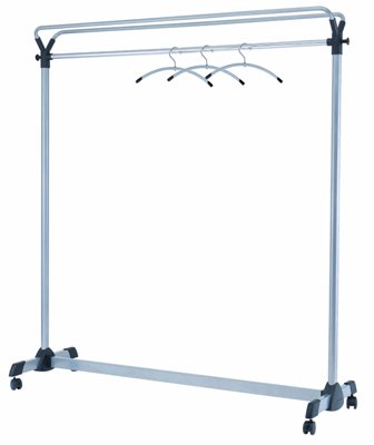 Double-sided High Capacity Mobile Garment Rack With 3 Metal And Plastic Hangers, Steel With Black Accents