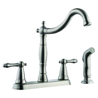 523241 Oakmont 2-handle Kitchen Faucet With Side Sprayer, Satin Nickel Finish