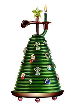 20650b 80-hour Christmas Tree Coil Candle With 14 Charms