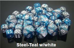 D20 Gemini Dice Steel-teal With White