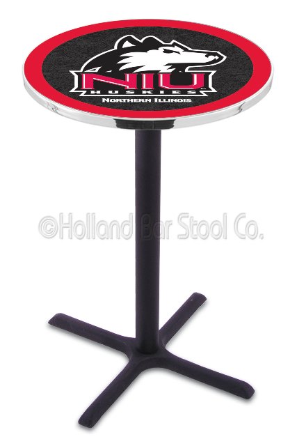 L211b42norill 42 In. Black Wrinkle Northern Illinois Pub Table