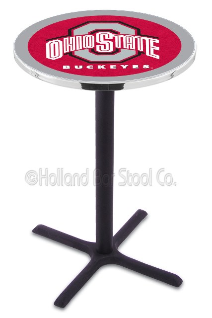 L211b42ohiost 42 In. Black Wrinkle Ohio State Pub Table