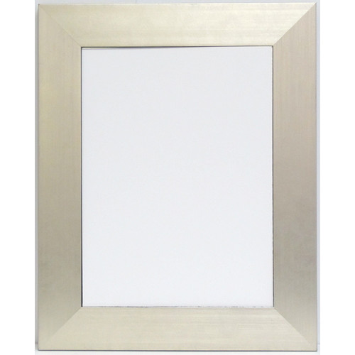 Silvertone 29 In. X 35 In. Silver With Black Trim & Lip Wall Mirror With Beveled Glass