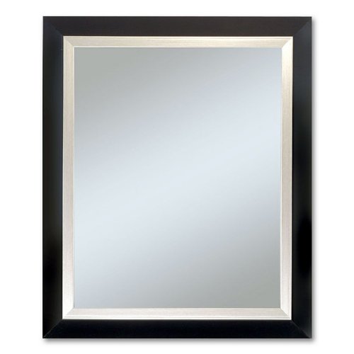 4414 Carson Black And Silver 29 Ft. X 35 In. Framed Mirror With 1 In. Bevel
