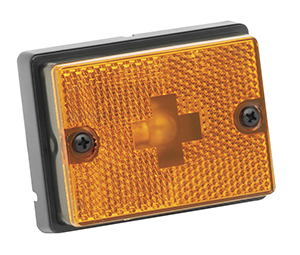 203111 Side Marker And Clearance Light Amber With Reflex Lens With Black Stud-mount Base, 2 X 3 X 5 In.