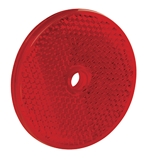 70-71-170 Round 2.18 In. Red Reflector With Center Mounting Hole, 2.19 X 2.19 X 0.20 In.