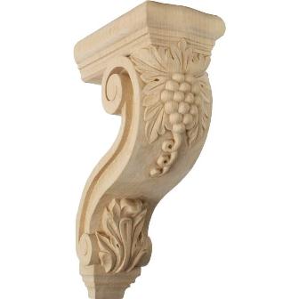 4.25 In. W X 8 In. D X 13.25 In. H Holmdel Grapes & Vines Corbel, Cherry, Architectural Accent