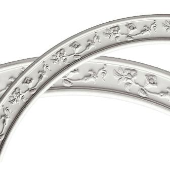 51.25 In. Od X 43.25 In. Id X 4 In. W X .88 In. P Architectural Accents - Floral Classic Ceiling Ring