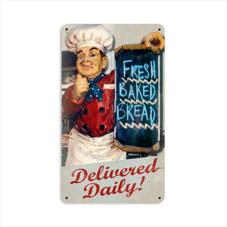 Aif010 Fresh Bread Home And Garden Metal Sign