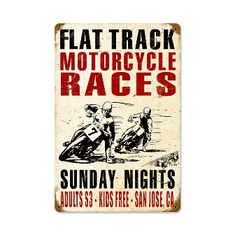 Past Time Signs MTY007 Motorcycle Races Motorcycle Vintage Metal Sign Past Time Signs MTY007 Motorcycle Races Motorcycle Vintage Metal Sign