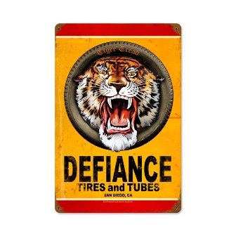 Past Time Signs MTY013 Defiance Tires Motorcycle Vintage Metal Sign