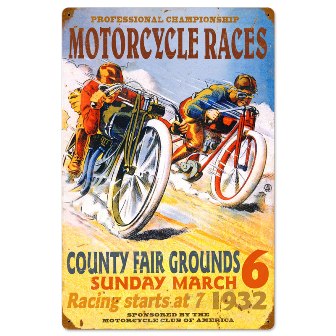 Past Time Signs PTS037 Pro Motorcycle Races Motorcycle Vintage Metal Sign Past Time Signs PTS037 Pro Motorcycle Races Motorcycle Vintage Metal Sign