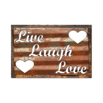 Rcb104 Live Laugh Love Home And Garden Corrugated Rustic Barn Wood Sign