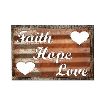 Rcb105 Faith Hope Love Home And Garden Corrugated Rustic Barn Wood Sign