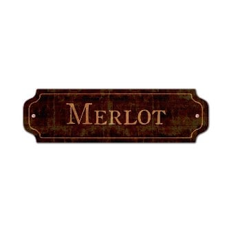 Vp009 Merlot Bar And Alcohol Door Push Metal Sign