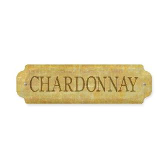 Vp012 Chardonnay Bar And Alcohol Door Push Metal Sign