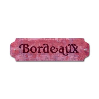 Vp013 Bordeaux Bar And Alcohol Door Push Metal Sign