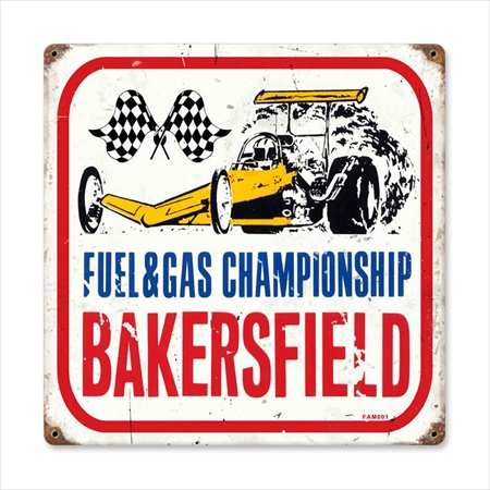 Fam001 Bakersfield Automotive Vintage Metal Sign