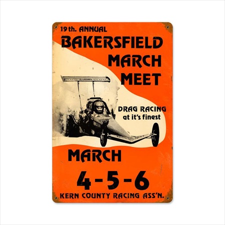 Fam010 Bakersfield 19th March Meet Automotive Vintage Metal Sign