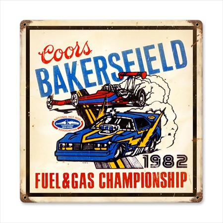Fam011 Bakersfield Coors Automotive Vintage Metal Sign