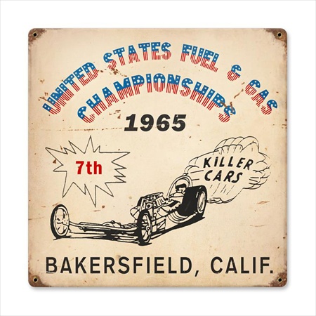Fam017 Bakersfield Killer Cars Automotive Vintage Metal Sign