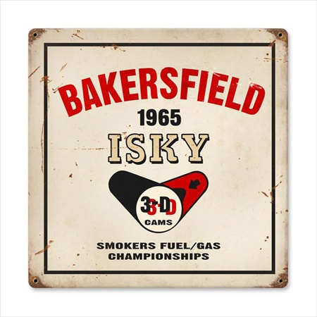 Fam018 Bakersfield Isky Automotive Vintage Metal Sign